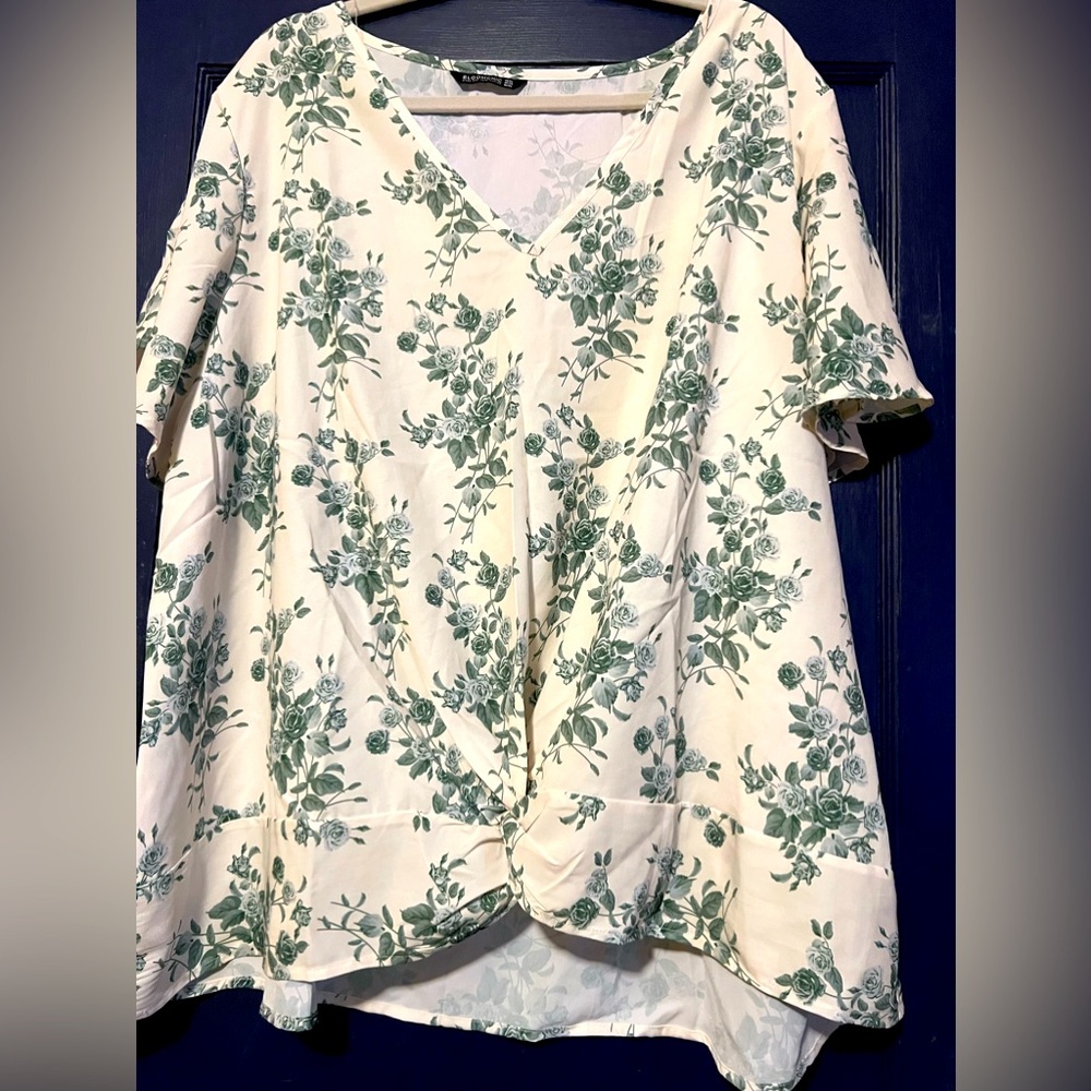 Bloomchic 4x cream green top